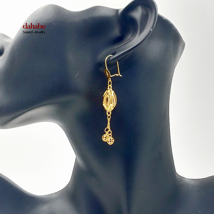 Deluxe Shankle Earrings Made of 21K Gold by Saeed Jewelry 
