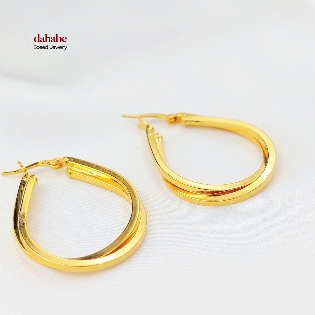 Deluxe Hoop Earrings Made of 21K Gold by Saeed Jewelry 