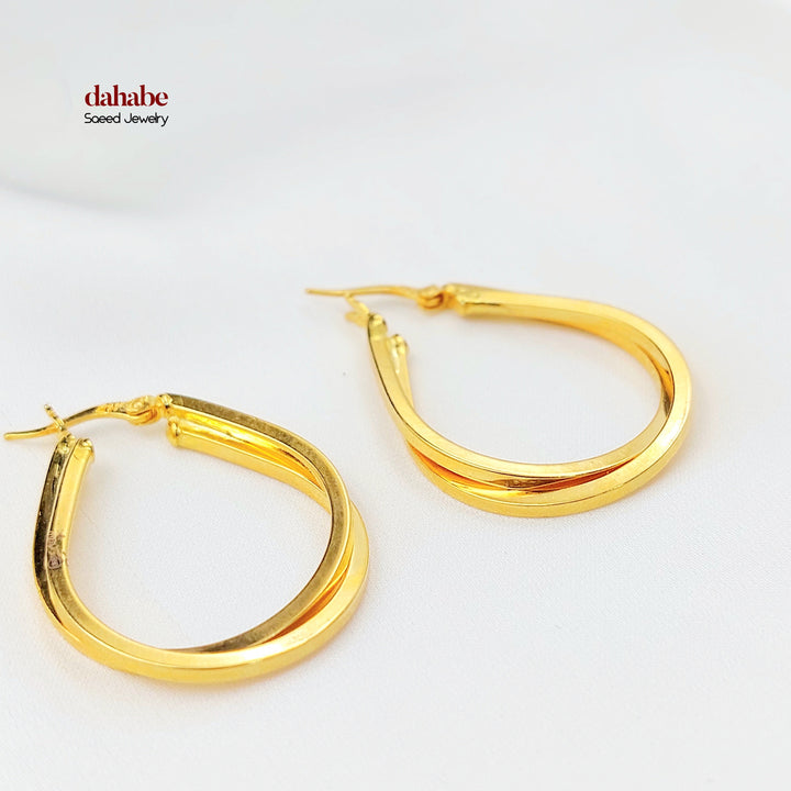 Deluxe Hoop Earrings Made of 21K Gold by Saeed Jewelry 