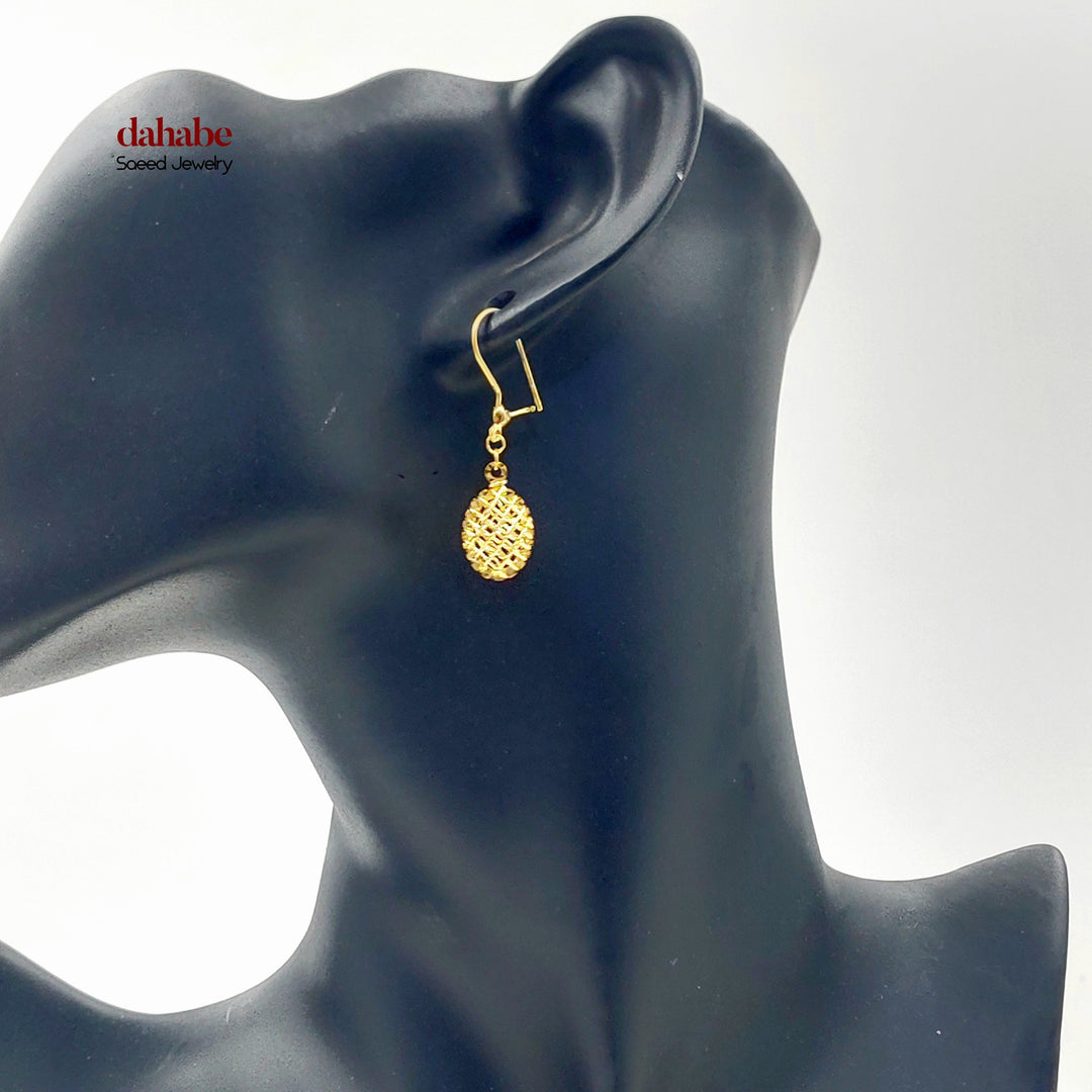Deluxe Shankle Earrings Made of 21K Gold by Saeed Jewelry 