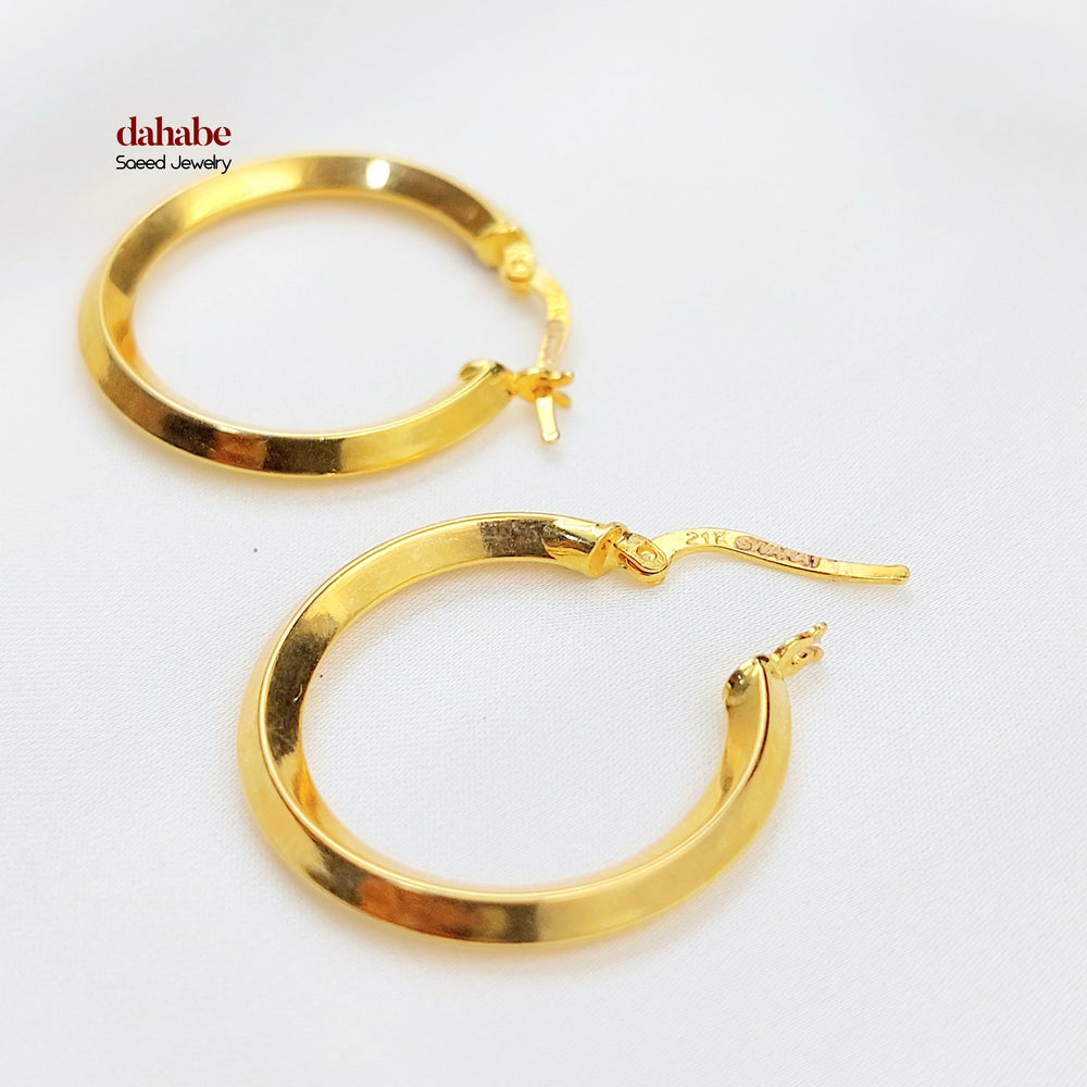 Deluxe Hoop Earrings Made of 21K Gold by Saeed Jewelry 