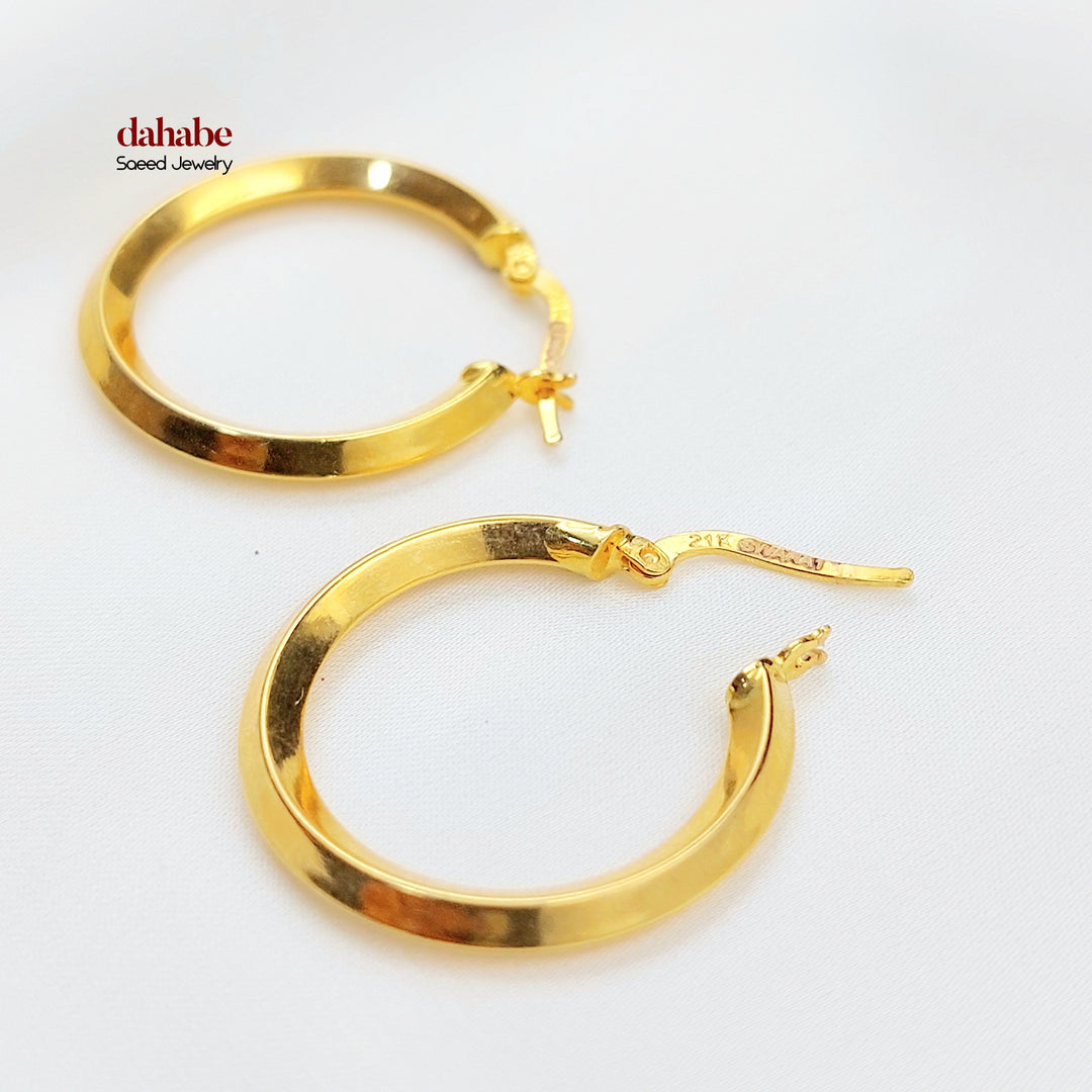 Deluxe Hoop Earrings Made of 21K Gold by Saeed Jewelry 
