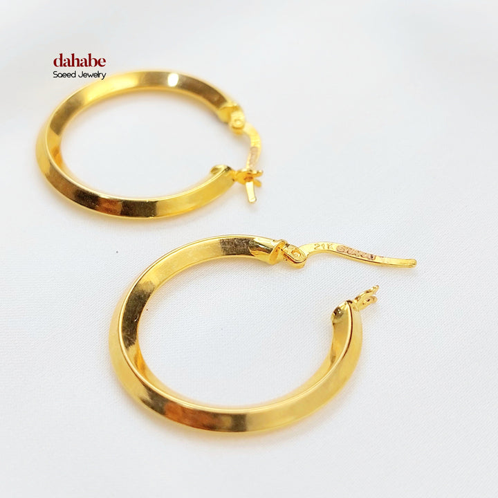 Deluxe Hoop Earrings Made of 21K Gold by Saeed Jewelry 