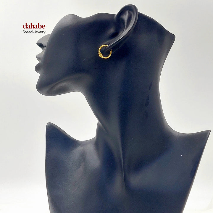 Dandash Hoop Earrings Made of 21K Gold by Saeed Jewelry 
