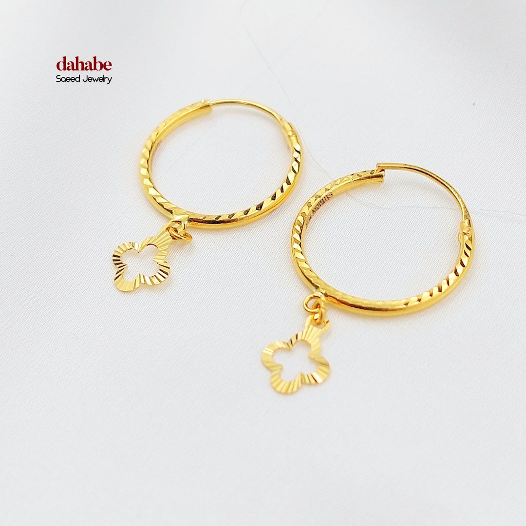 Dandash Hoop Earrings Made of 21K Gold by Saeed Jewelry 
