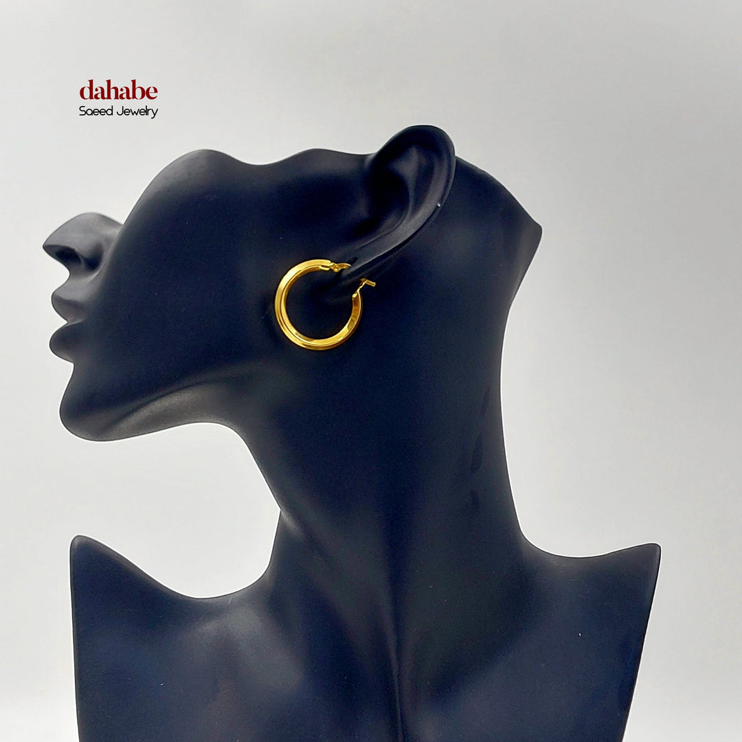 Deluxe Hoop Earrings Made of 21K Gold by Saeed Jewelry 