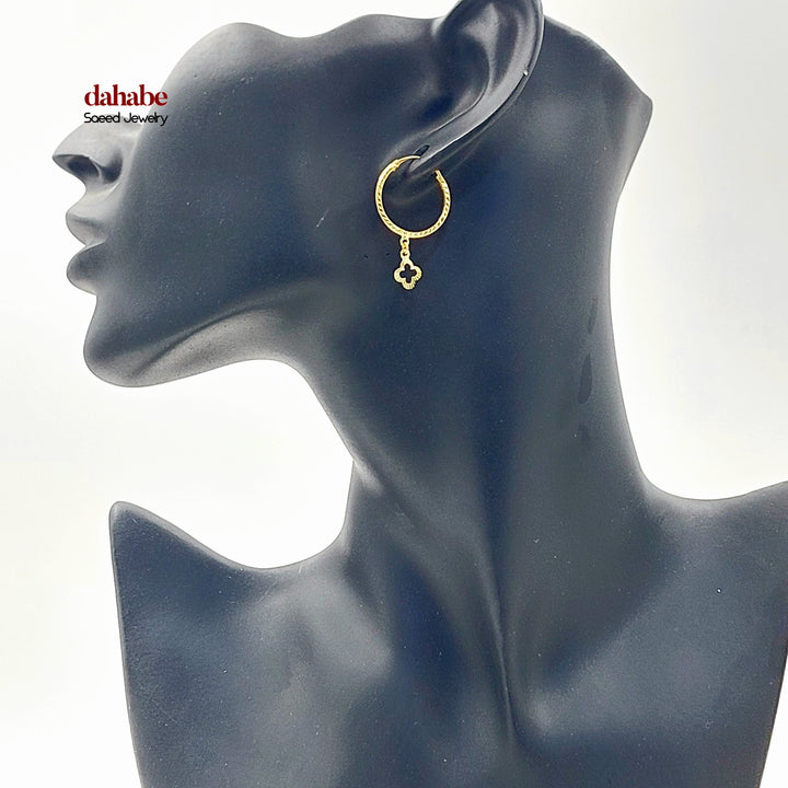 Dandash Hoop Earrings Made of 21K Gold by Saeed Jewelry 