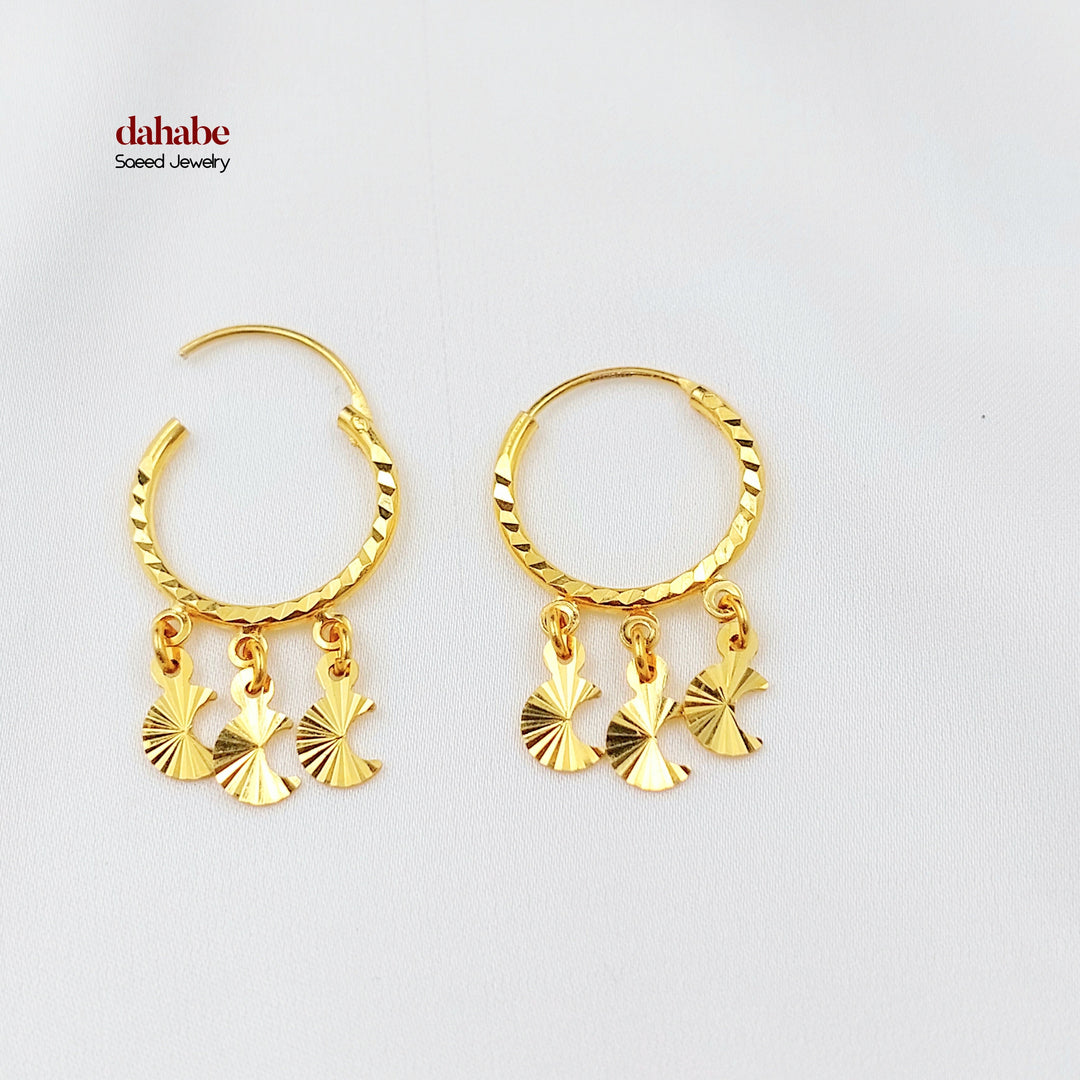 Dandash Hoop Earrings Made of 21K Gold by Saeed Jewelry 