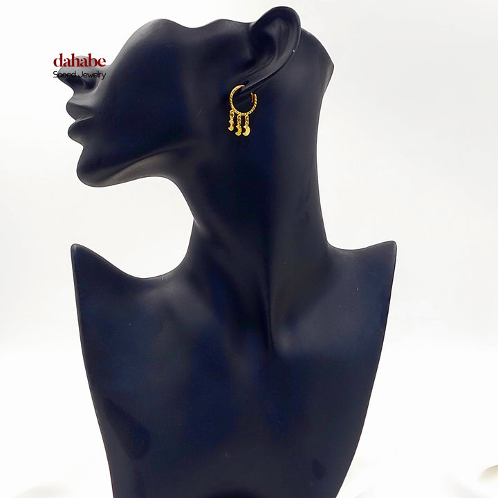 Dandash Hoop Earrings Made of 21K Gold by Saeed Jewelry 