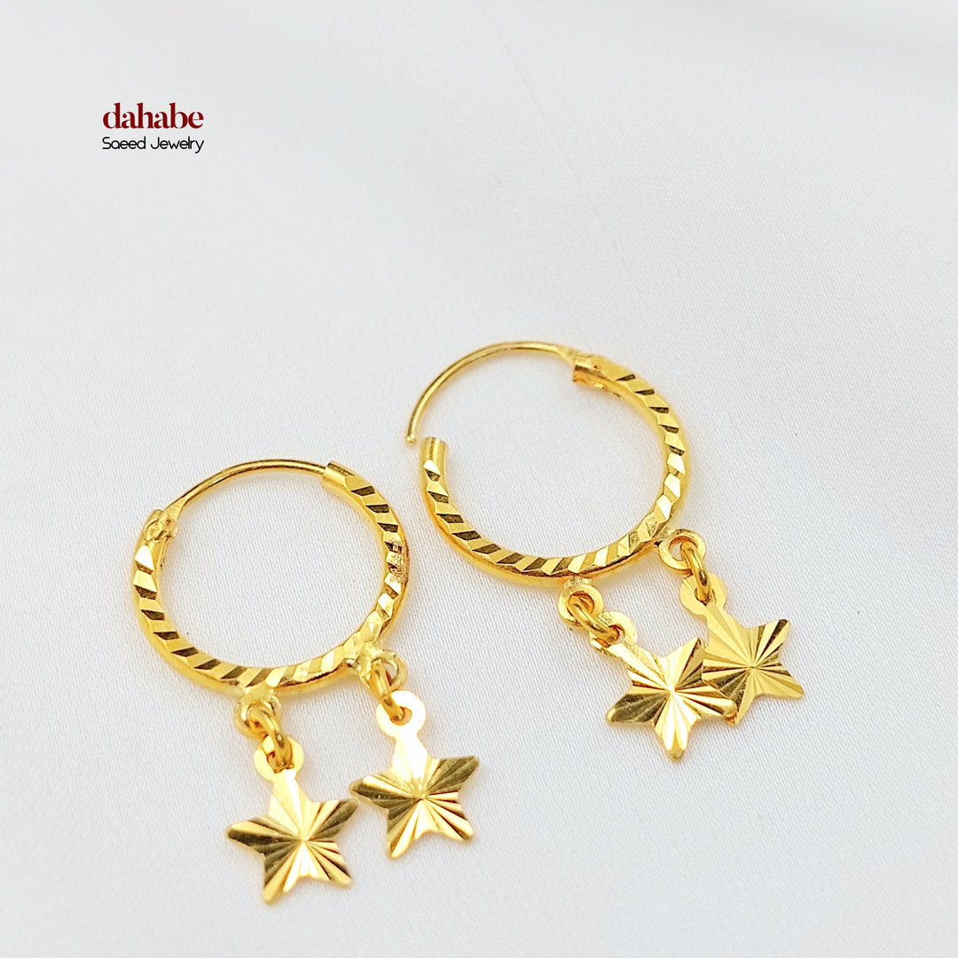 Dandash Hoop Earrings Made of 21K Gold by Saeed Jewelry 