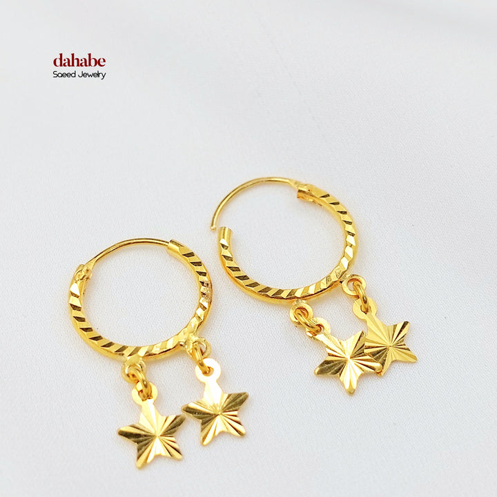 Dandash Hoop Earrings Made of 21K Gold by Saeed Jewelry 