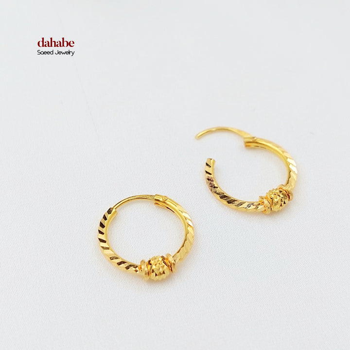 Dandash Hoop Earrings Made of 21K Gold by Saeed Jewelry 