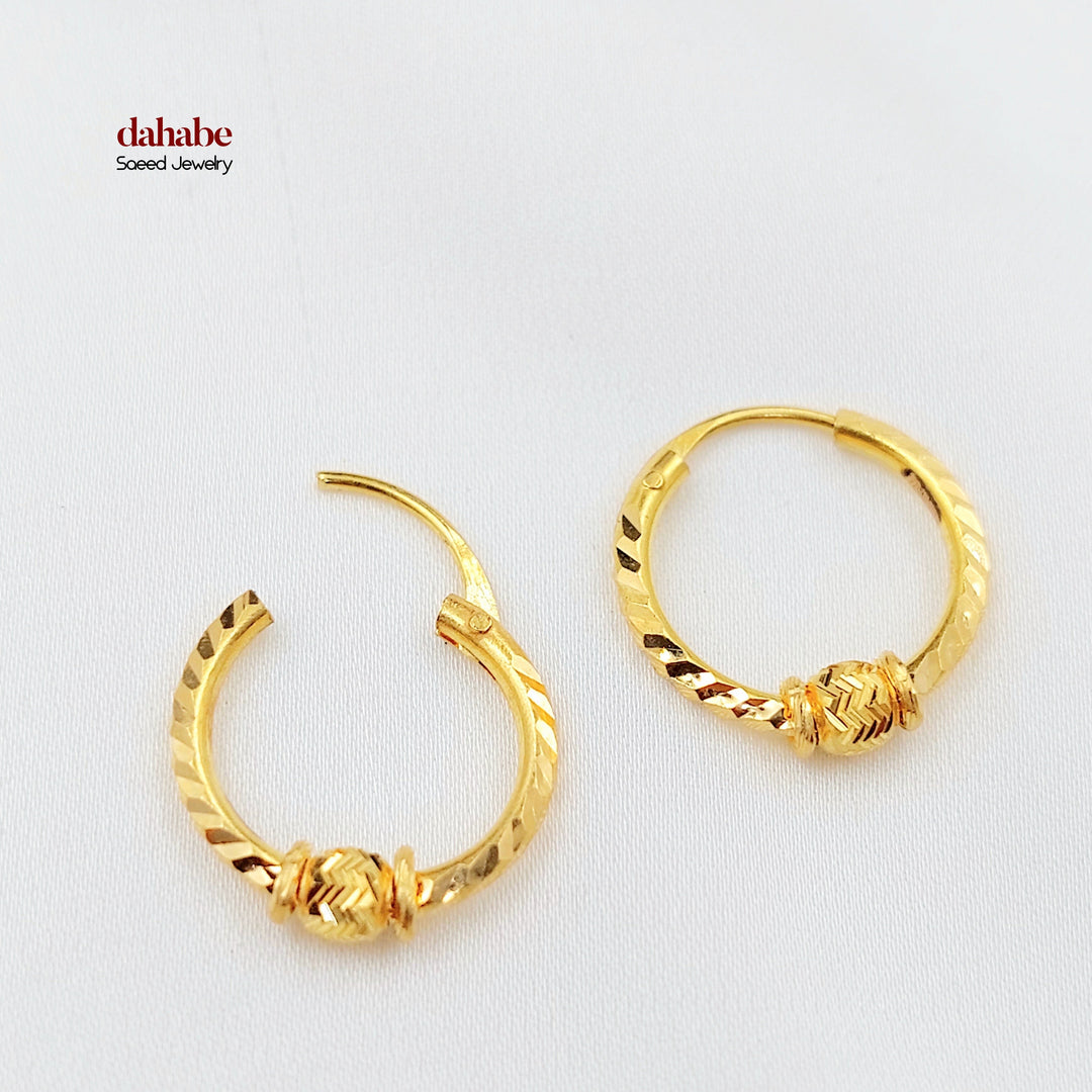 Dandash Hoop Earrings Made of 21K Gold by Saeed Jewelry 