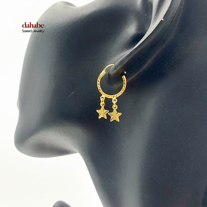 Dandash Hoop Earrings Made of 21K Gold by Saeed Jewelry 