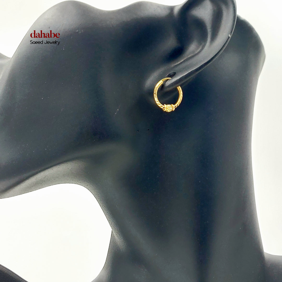Dandash Hoop Earrings Made of 21K Gold by Saeed Jewelry 