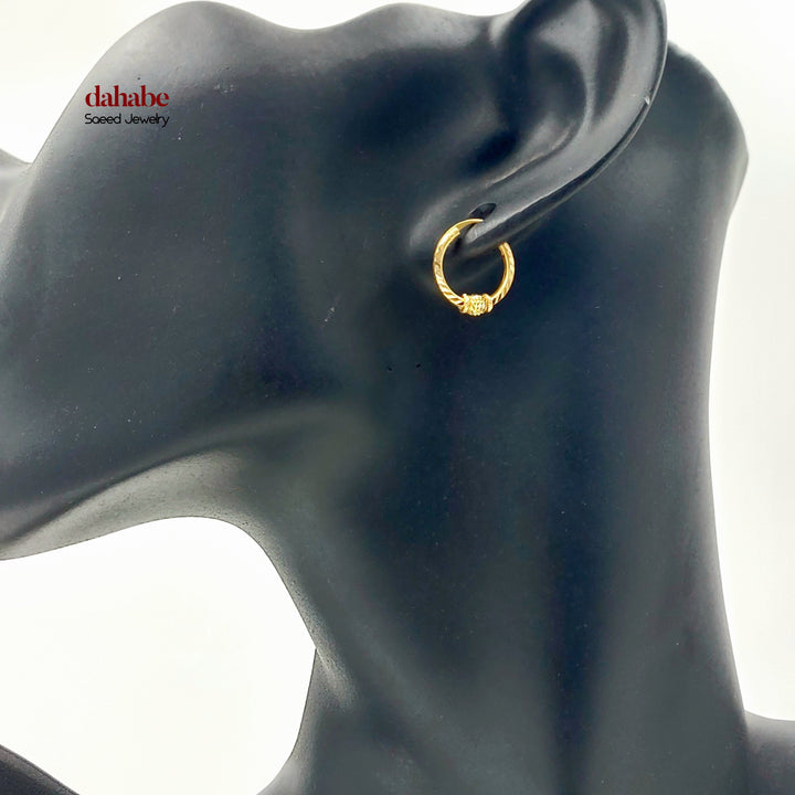 Dandash Hoop Earrings Made of 21K Gold by Saeed Jewelry 