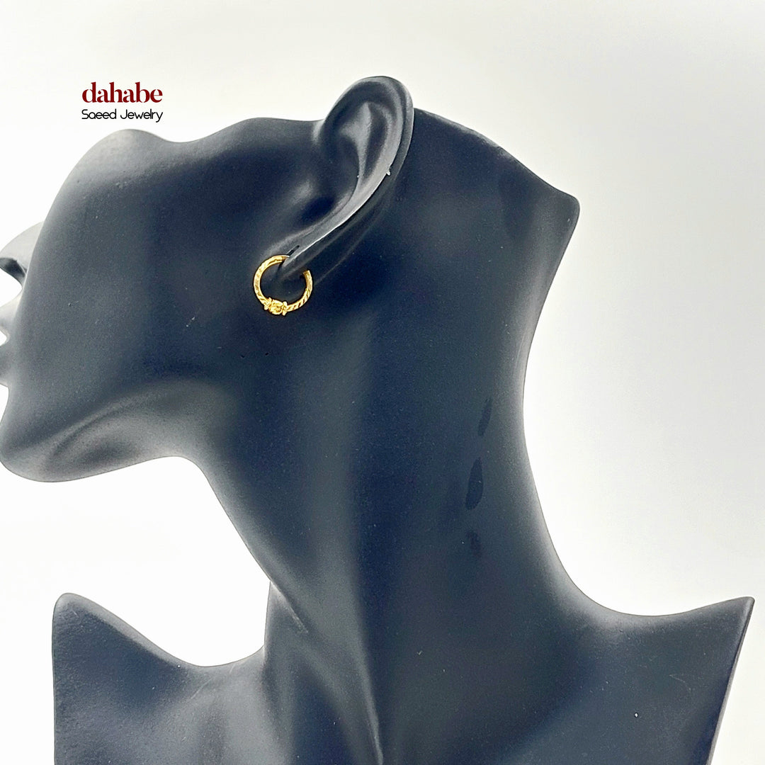 Dandash Hoop Earrings Made of 21K Gold by Saeed Jewelry 