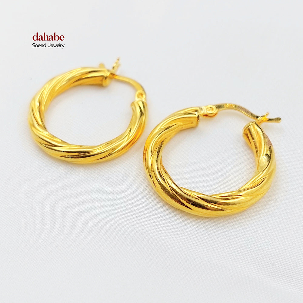 Deluxe Hoop Earrings Made of 21K Gold by Saeed Jewelry 