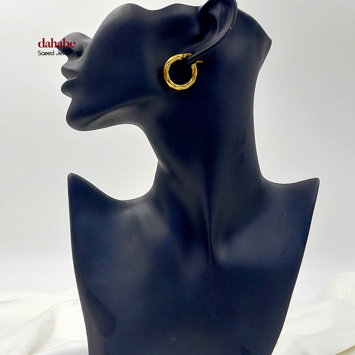 Deluxe Hoop Earrings Made of 21K Gold by Saeed Jewelry 
