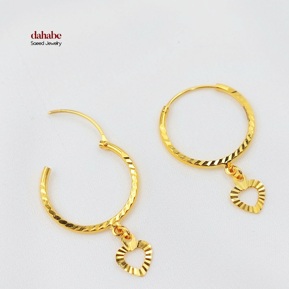 Dandash Hoop Earrings Made of 21K Gold by Saeed Jewelry 