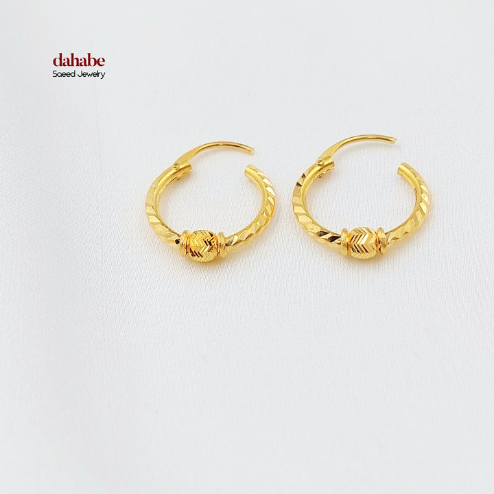 Dandash Hoop Earrings Made of 21K Gold by Saeed Jewelry 