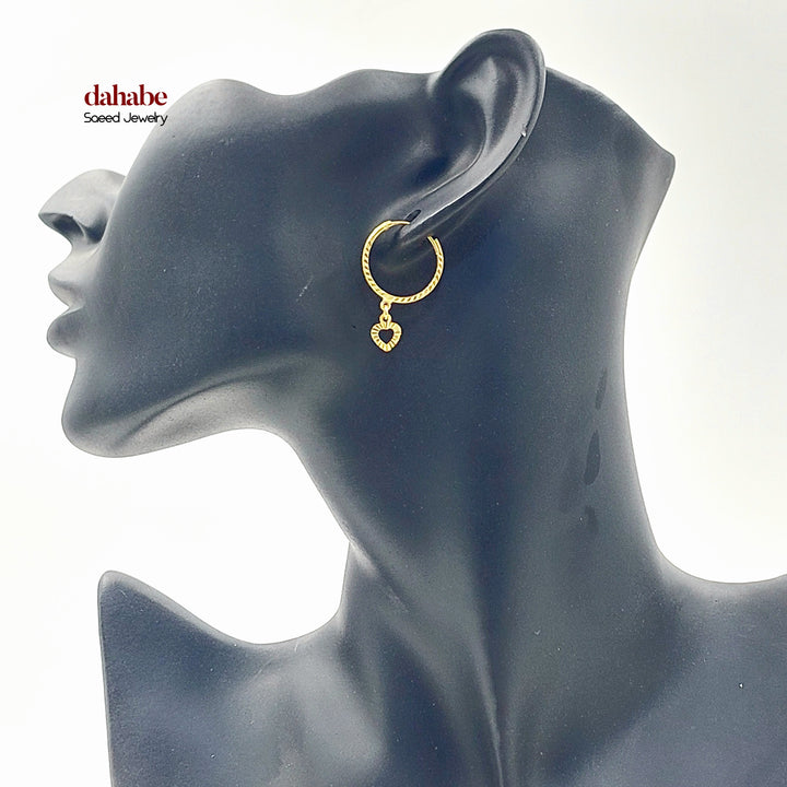 Dandash Hoop Earrings Made of 21K Gold by Saeed Jewelry 