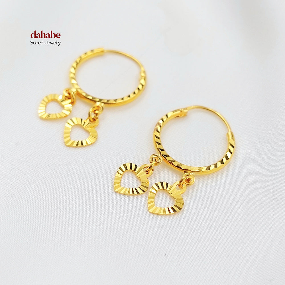 Dandash Hoop Earrings Made of 21K Gold by Saeed Jewelry 