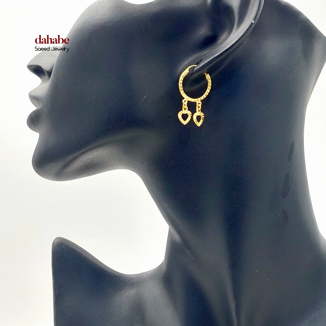 Dandash Hoop Earrings Made of 21K Gold by Saeed Jewelry 
