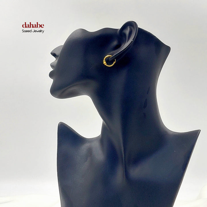 Dandash Hoop Earrings Made of 21K Gold by Saeed Jewelry 