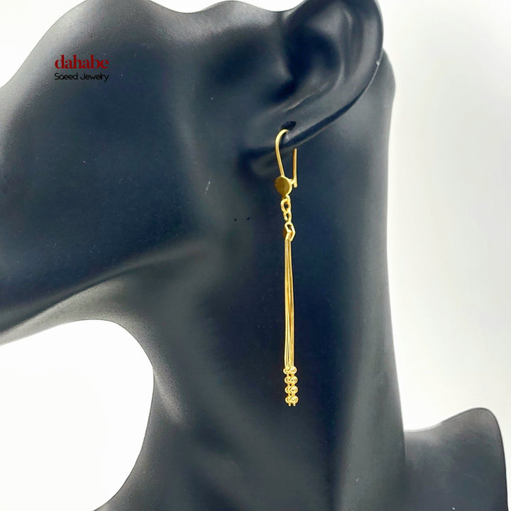 Deluxe Sherihan Earrings Made of 21K Gold by Saeed Jewelry 
