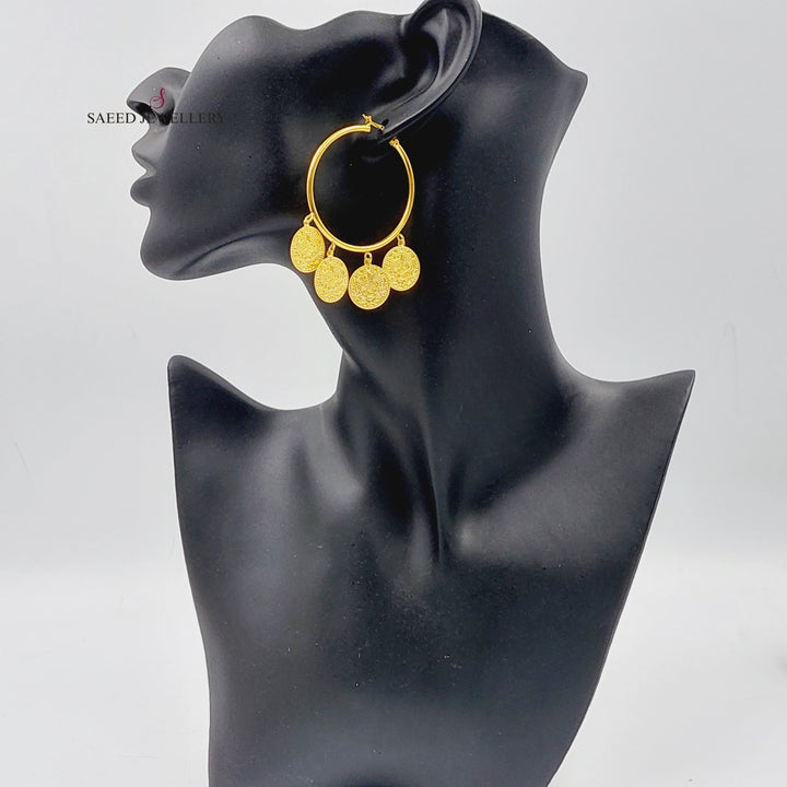 21K Gold Dandash Hoop Earrings by Saeed Jewelry - Image 7