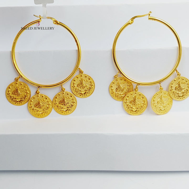 21K Gold Dandash Hoop Earrings by Saeed Jewelry - Image 6