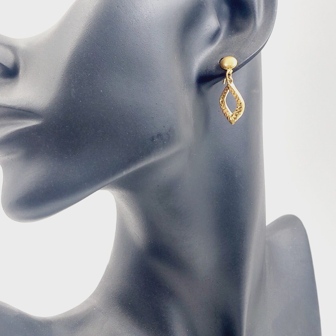 Deluxe Screw Earrings Made of 21K Gold by Saeed Jewelry 