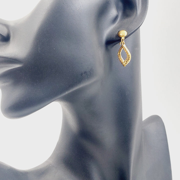 Deluxe Screw Earrings Made of 21K Gold by Saeed Jewelry 