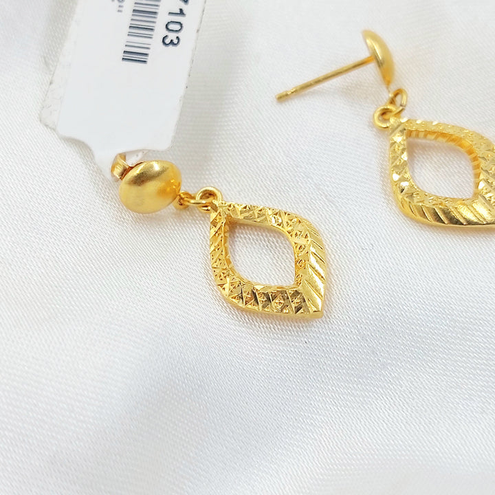 Deluxe Screw Earrings Made of 21K Gold by Saeed Jewelry 