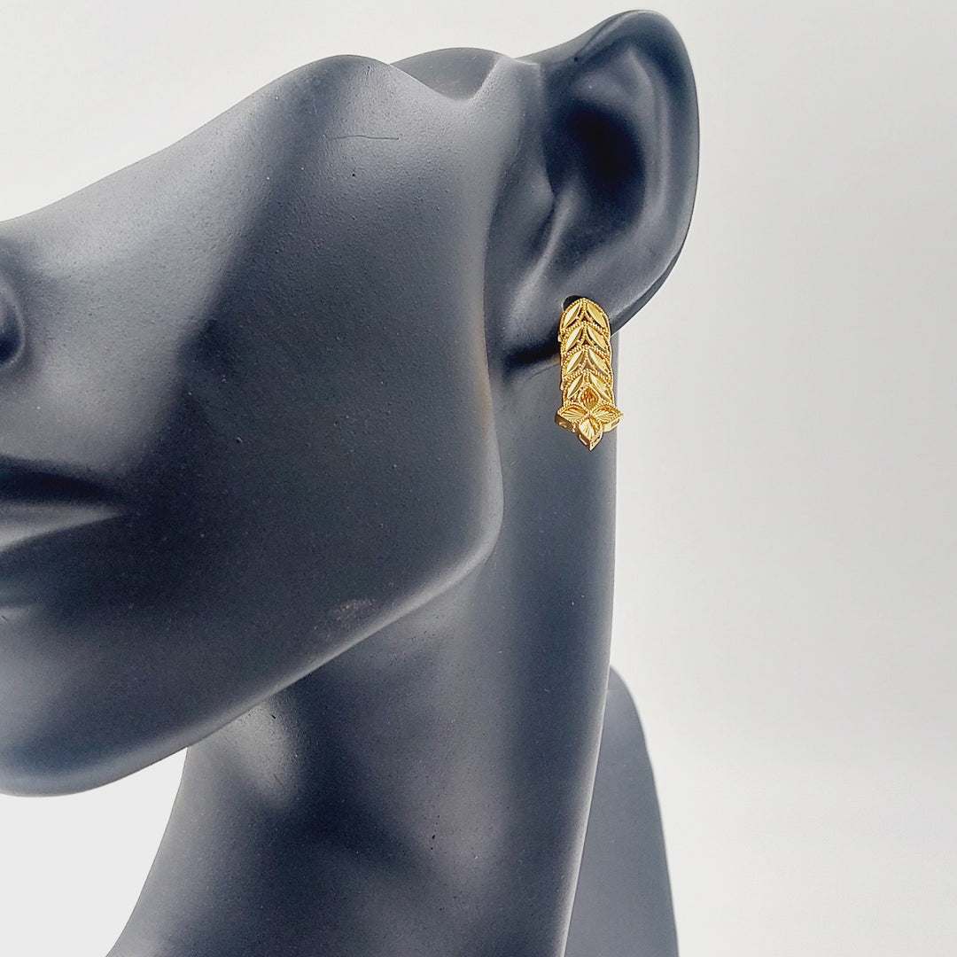 21K حلق ورق الشجر اكسترا-مجوهرات الشيخ سعيد-Saeed Jewelry 