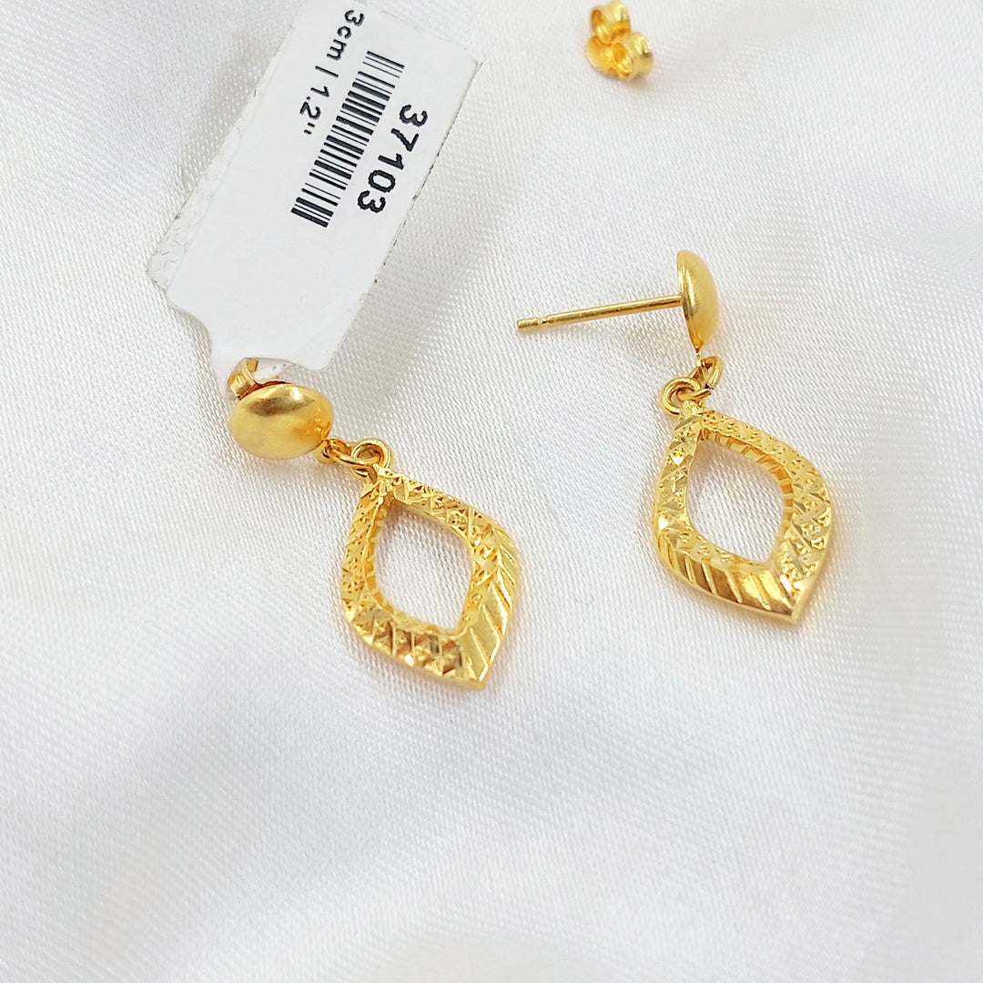 Deluxe Screw Earrings Made of 21K Gold by Saeed Jewelry 