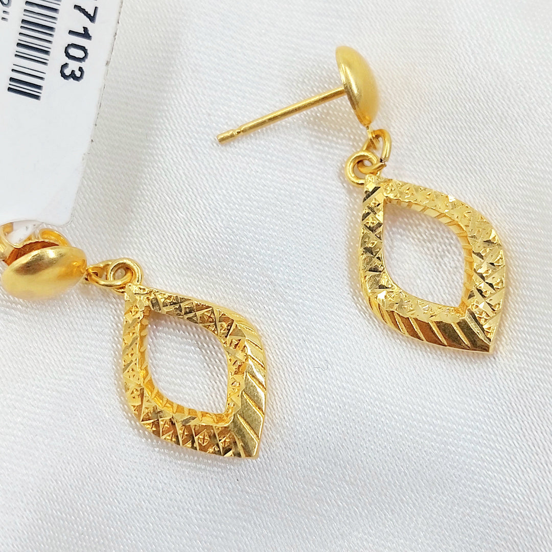 Deluxe Screw Earrings Made of 21K Gold by Saeed Jewelry 