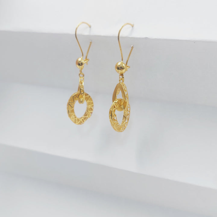 Deluxe Shankle Earrings Made of 21K Gold by Saeed Jewelry 