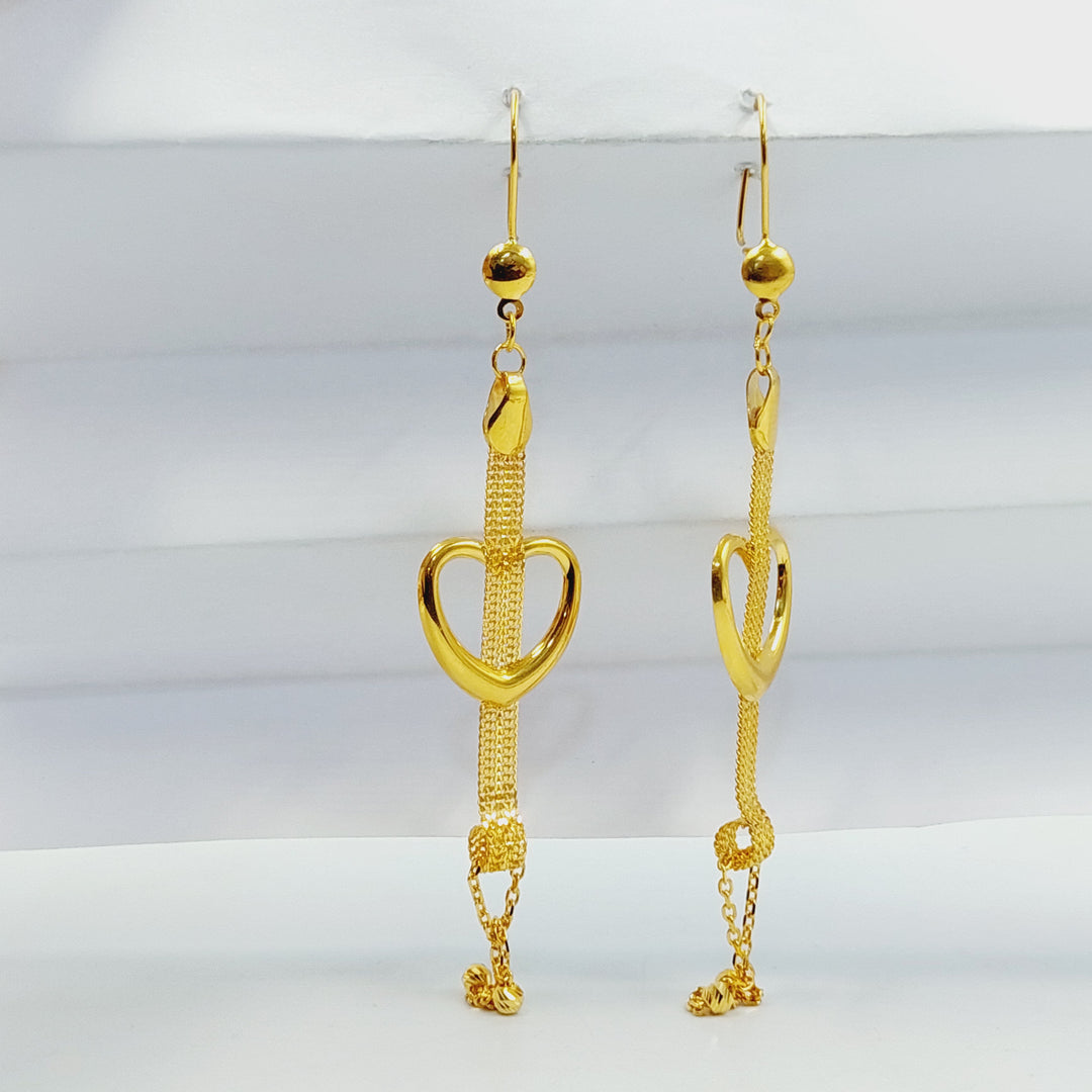 Deluxe Heart Earrings Made of 21K Gold by Saeed Jewelry 