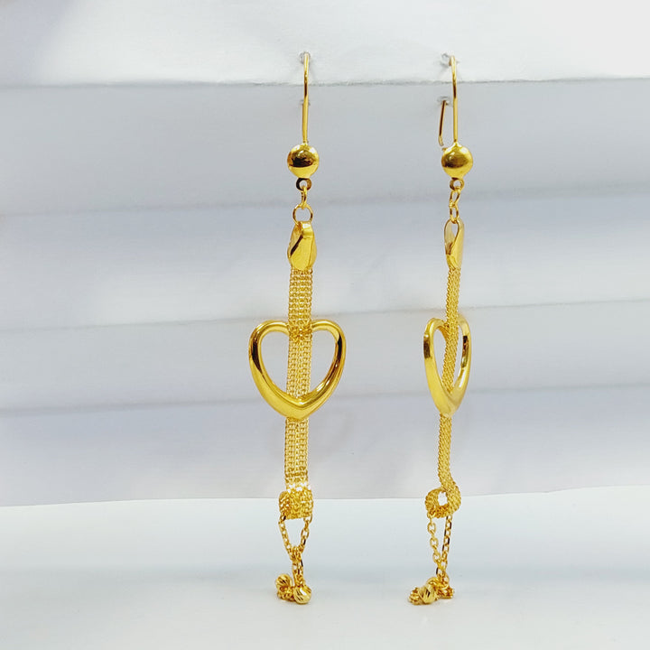 Deluxe Heart Earrings Made of 21K Gold by Saeed Jewelry 