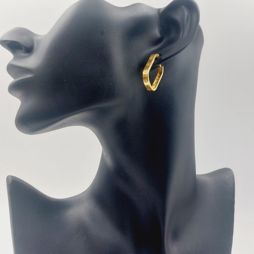 Deluxe Hoop Earrings Made of 21K Gold by Saeed Jewelry 