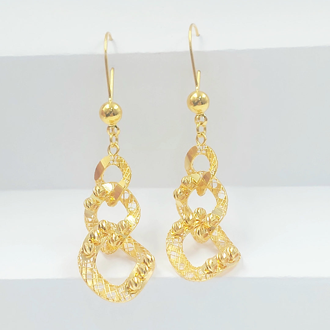 Deluxe Shankle Earrings Made of 21K Gold by Saeed Jewelry 
