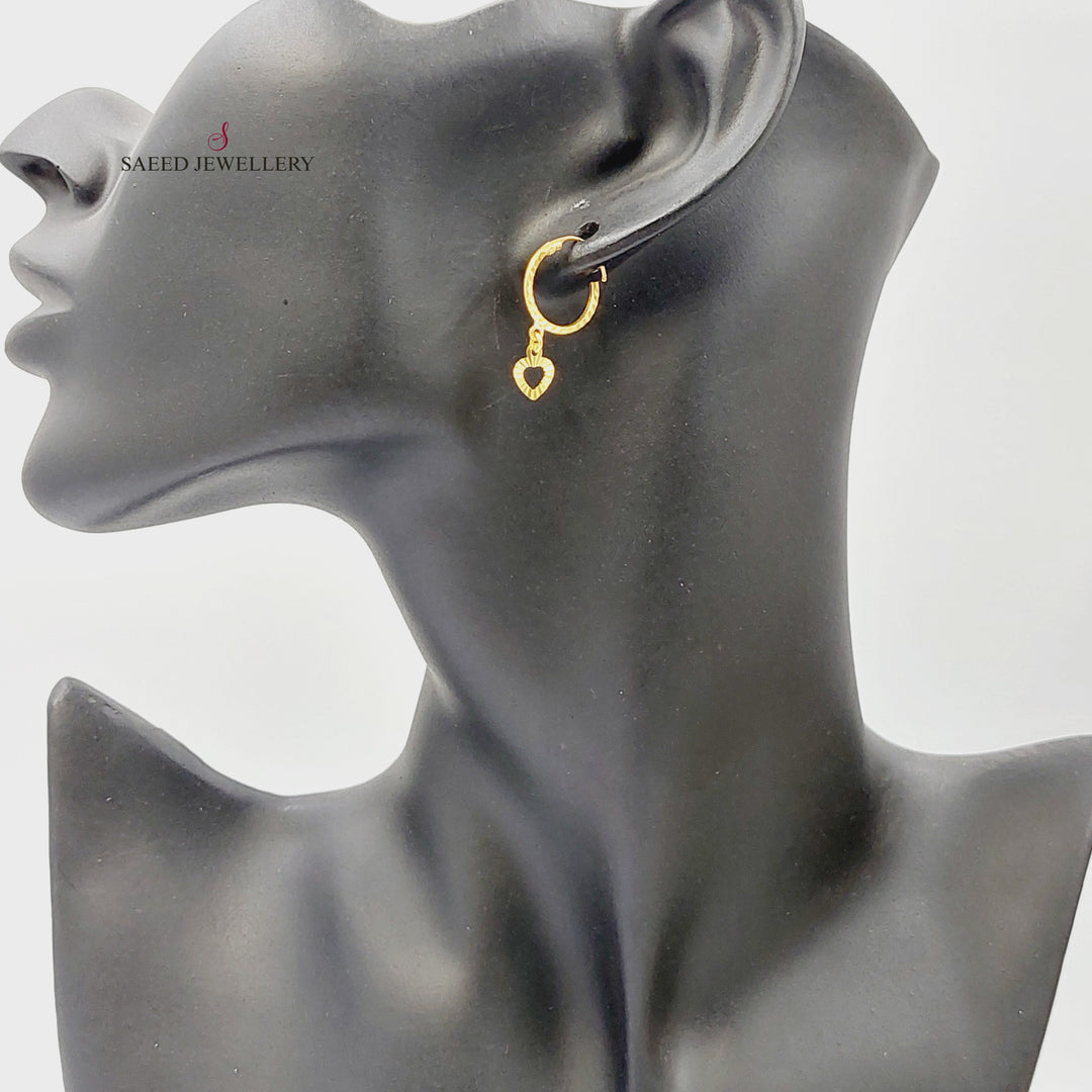 21K حلق ذبلة اكسترا-مجوهرات الشيخ سعيد-Saeed Jewelry 