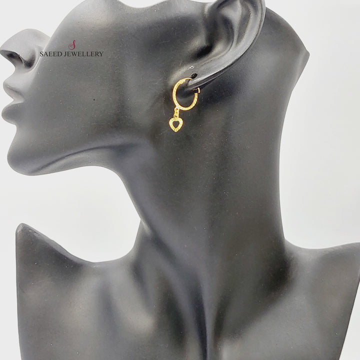21K حلق ذبلة اكسترا-مجوهرات الشيخ سعيد-Saeed Jewelry 
