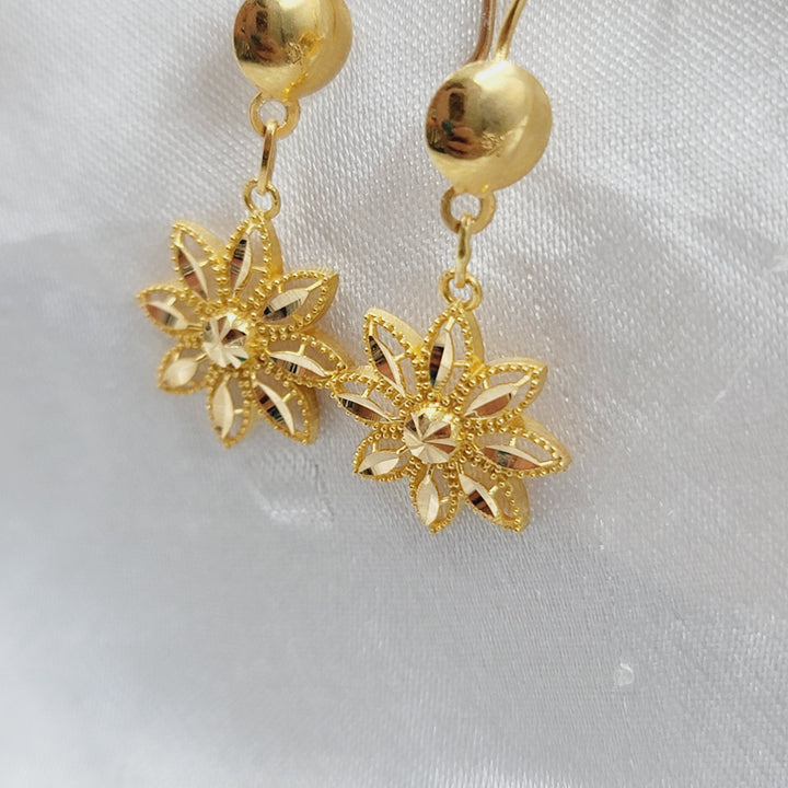 21K حلق وردة اكسترا-مجوهرات الشيخ سعيد-Saeed Jewelry 