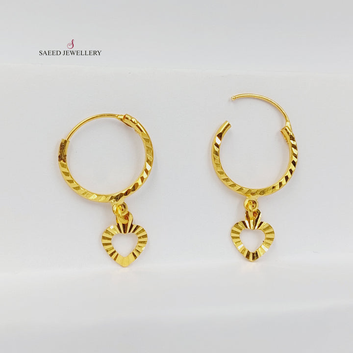 21K حلق ذبلة اكسترا-مجوهرات الشيخ سعيد-Saeed Jewelry 