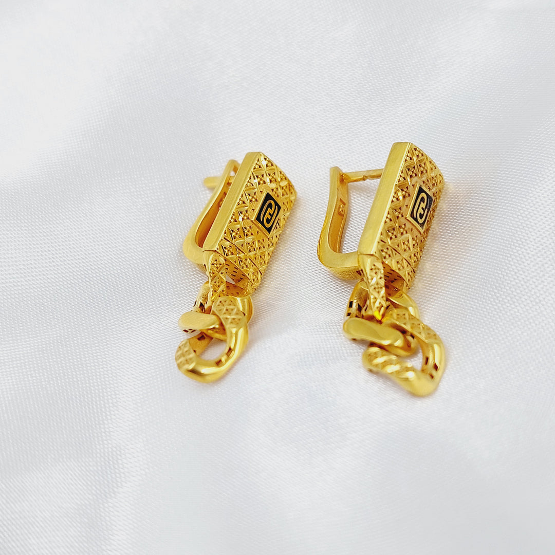 Deluxe Cuban Links Earrings Made of 21K Gold by Saeed Jewelry 