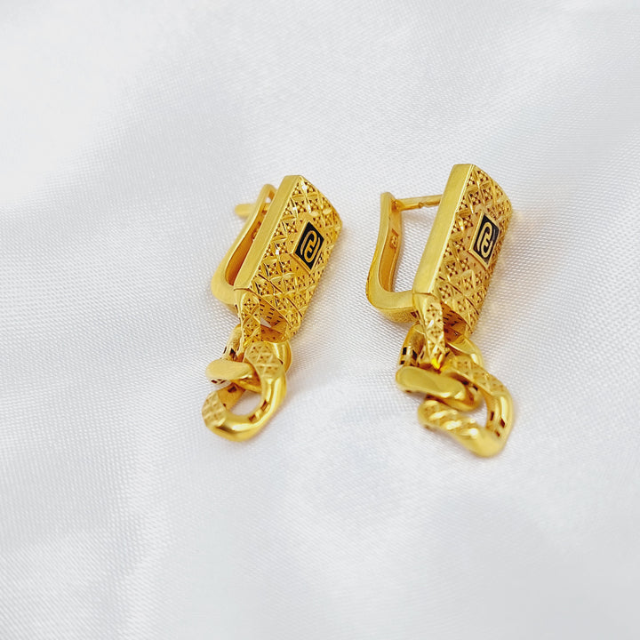 Deluxe Cuban Links Earrings Made of 21K Gold by Saeed Jewelry 