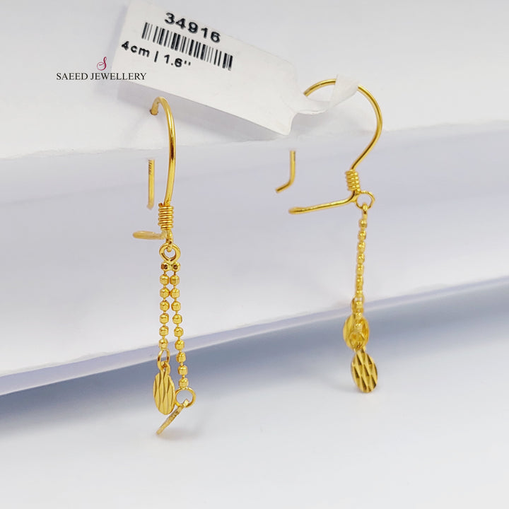 Deluxe Shankle Earrings Made of 21K Gold by Saeed Jewelry 